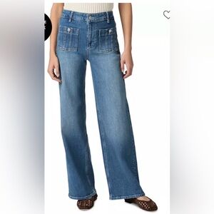 PAIGE Anessa Seamed High Rise Wide Leg Jeans in Paley